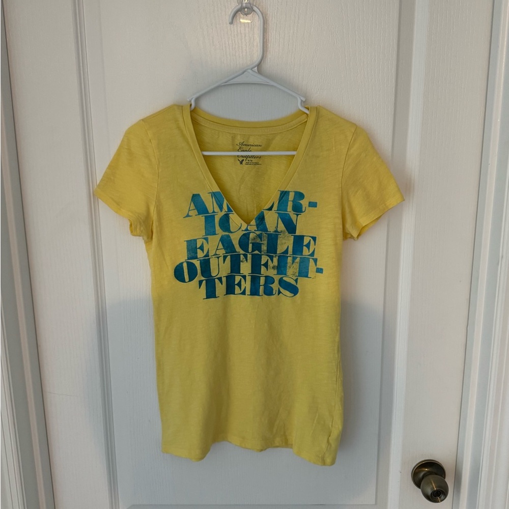 American Eagle Outfitters Yellow Graphic Tee
